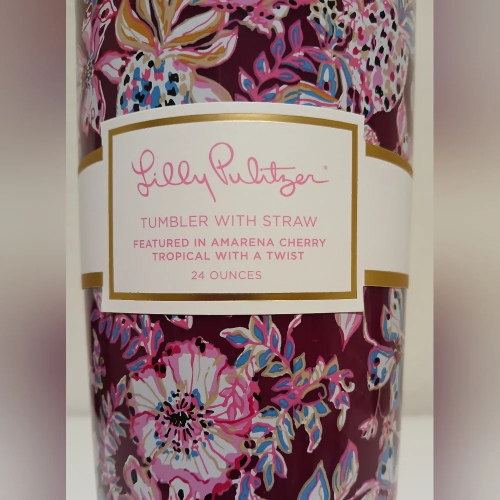NWT Lilly Pulitzer Floral Tumbler With‎ Straw